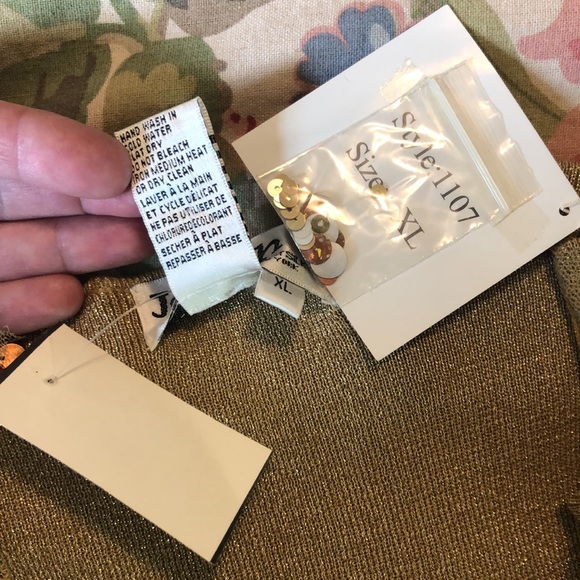 Vtg JOSEPH A Paris-Lisbon-NY sz XL Metallic Topper Elegant Netting Sequin NEW - Picture 9 of 17